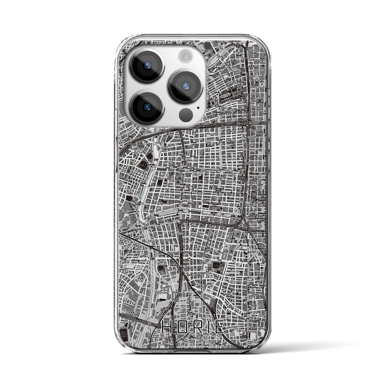 【堀江(大阪府)】地図柄iPhoneケース(クリアタイプ)