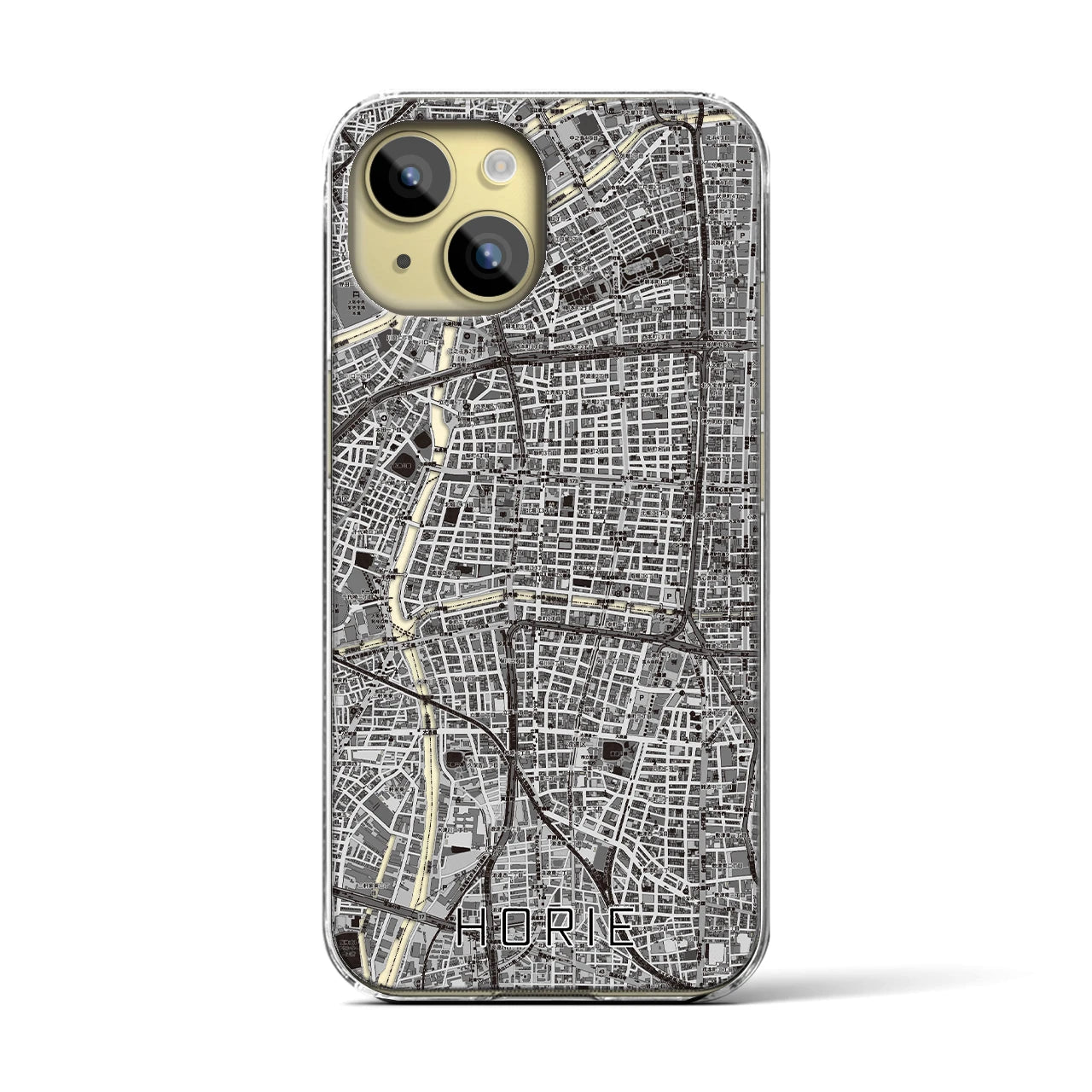 【堀江(大阪府)】地図柄iPhoneケース(クリアタイプ)