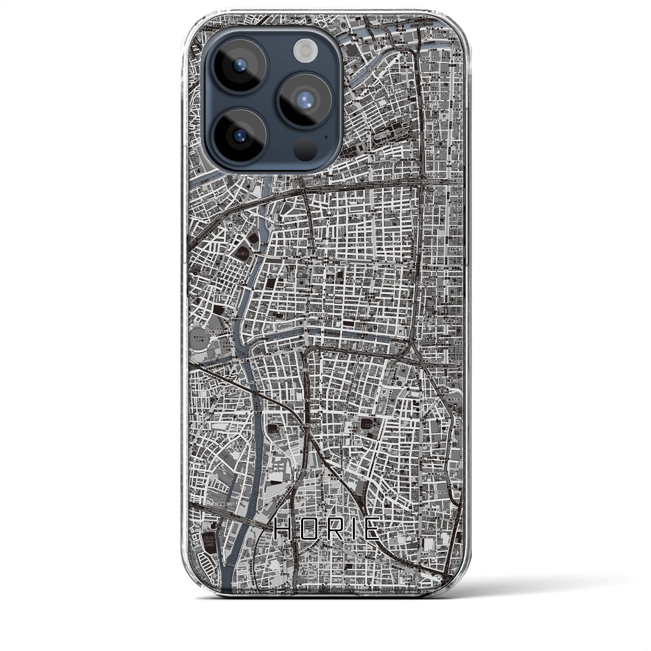 【堀江(大阪府)】地図柄iPhoneケース(クリアタイプ)