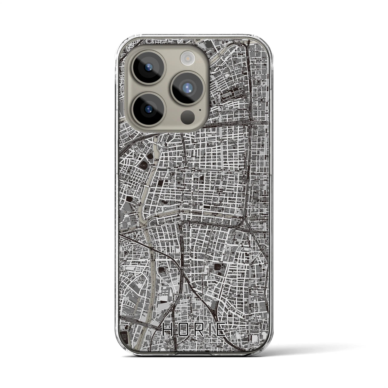 【堀江(大阪府)】地図柄iPhoneケース(クリアタイプ)