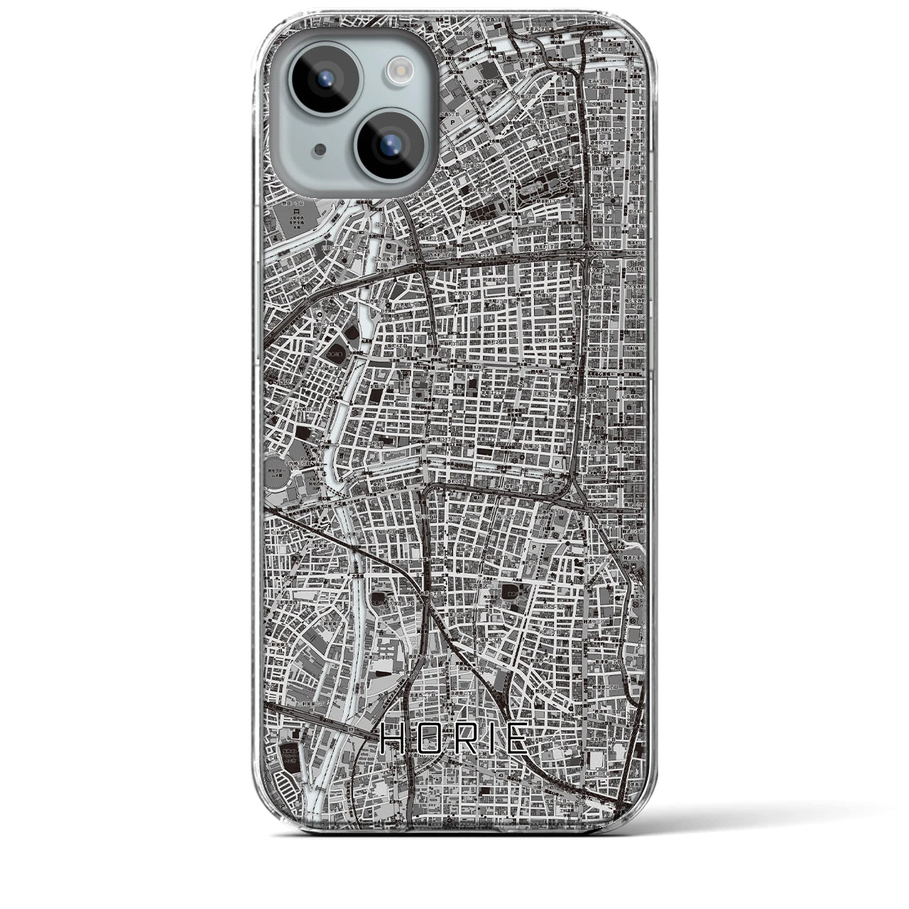 【堀江(大阪府)】地図柄iPhoneケース(クリアタイプ)