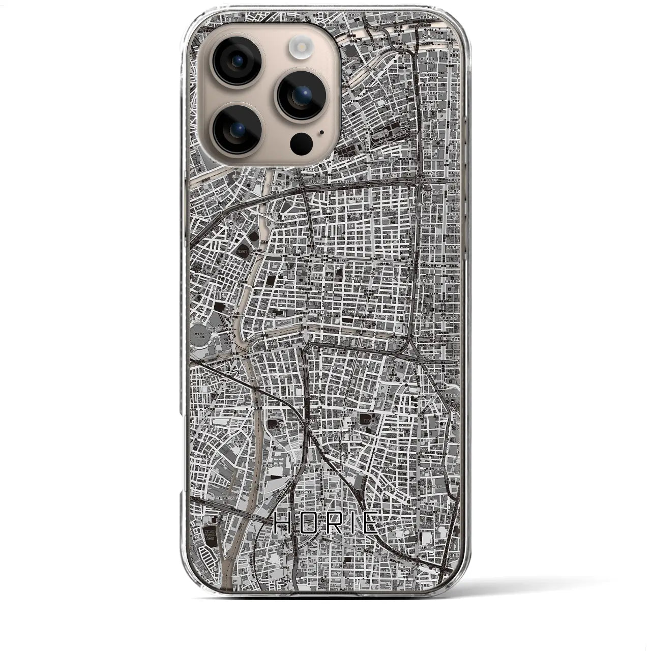 【堀江(大阪府)】地図柄iPhoneケース(クリアタイプ)