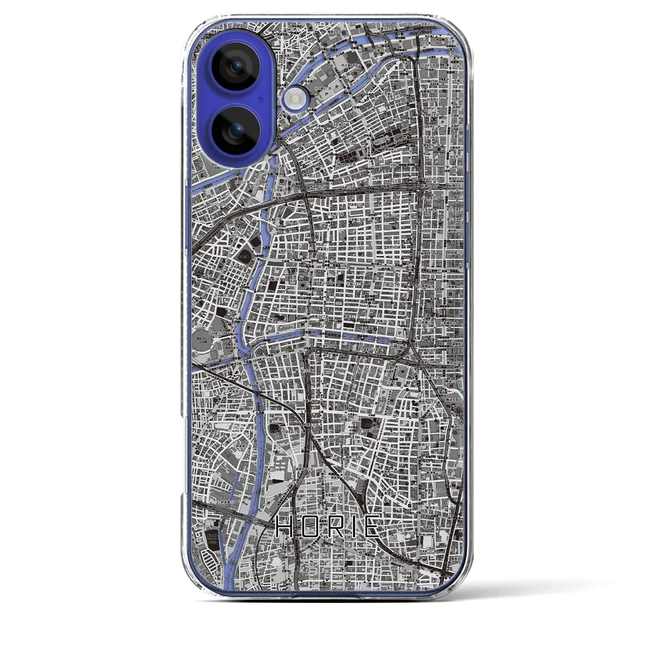 【堀江(大阪府)】地図柄iPhoneケース(クリアタイプ)