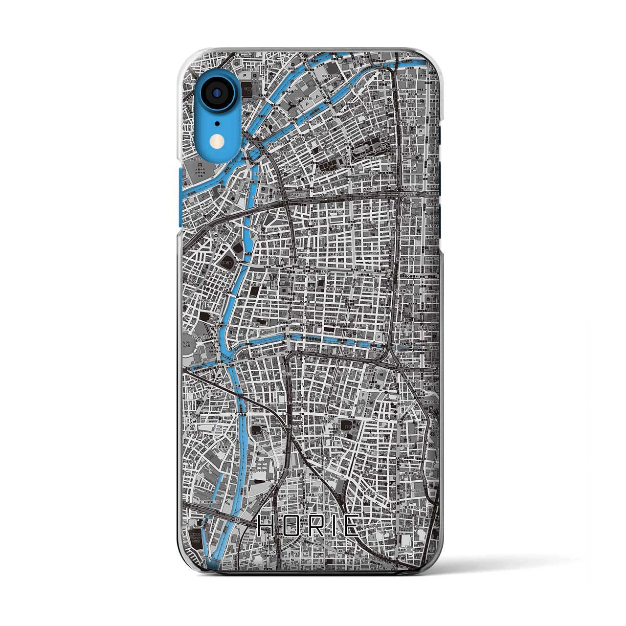 【堀江(大阪府)】地図柄iPhoneケース(クリアタイプ)