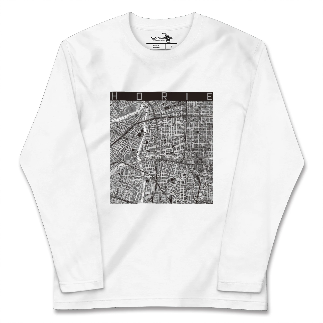 【堀江(大阪府)】地図柄ロングスリーブTシャツ