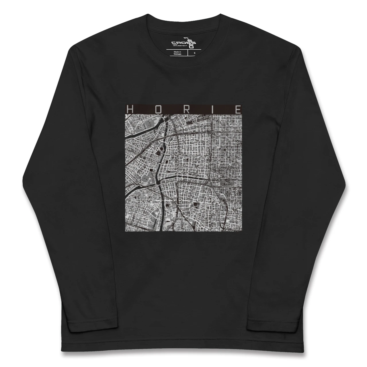 【堀江(大阪府)】地図柄ロングスリーブTシャツ