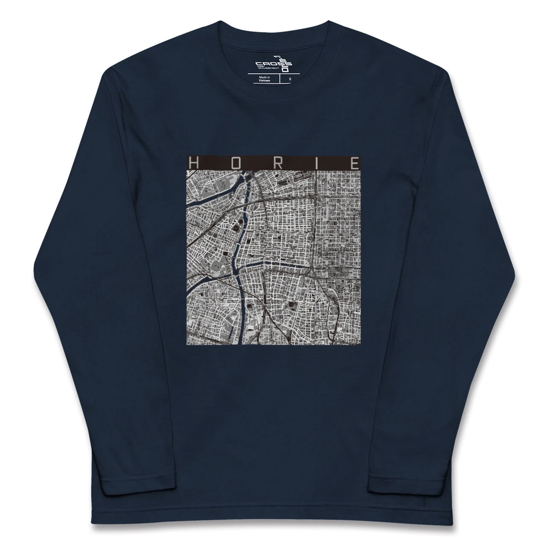 【堀江(大阪府)】地図柄ロングスリーブTシャツ