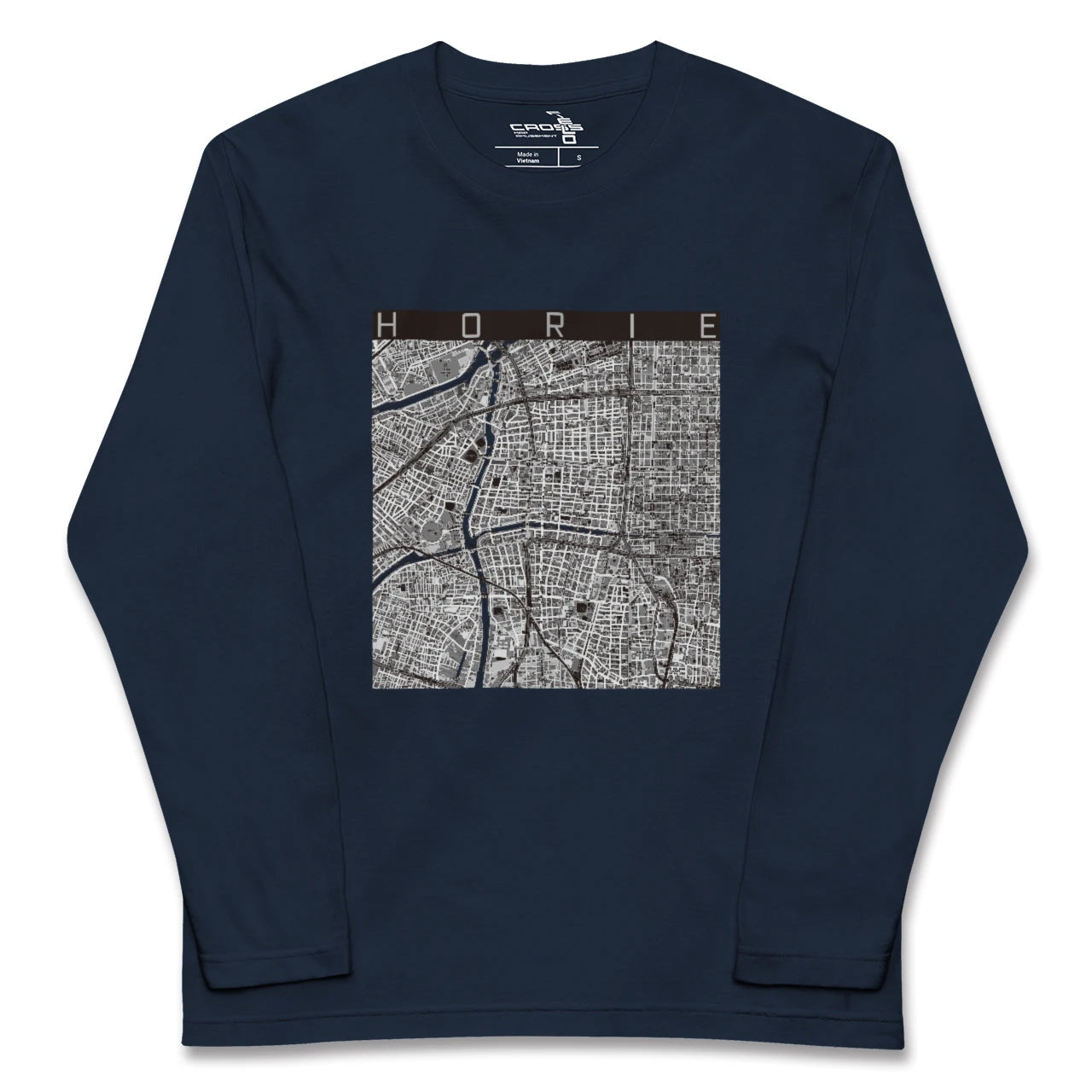 【堀江(大阪府)】地図柄ロングスリーブTシャツ