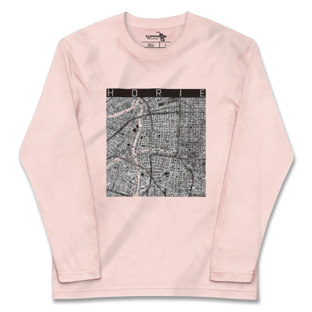 【堀江(大阪府)】地図柄ロングスリーブTシャツ