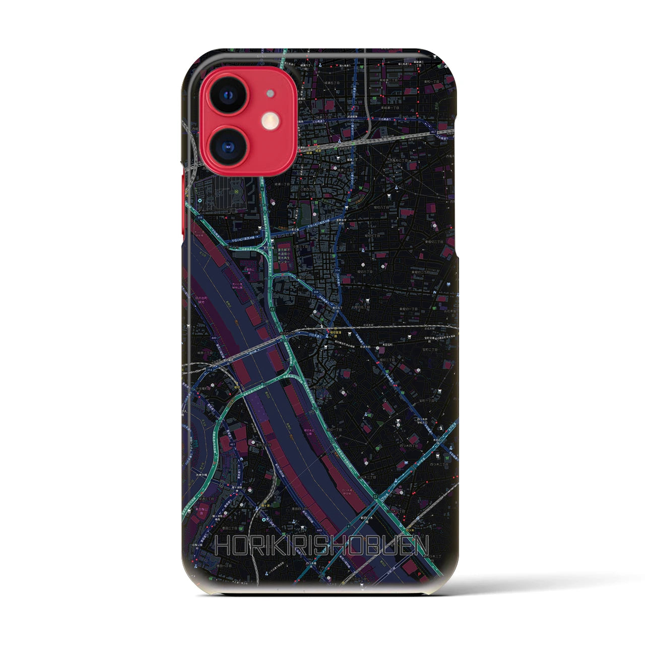 【堀切菖蒲園(東京都)】地図柄iPhoneケース(バックカバータイプ)