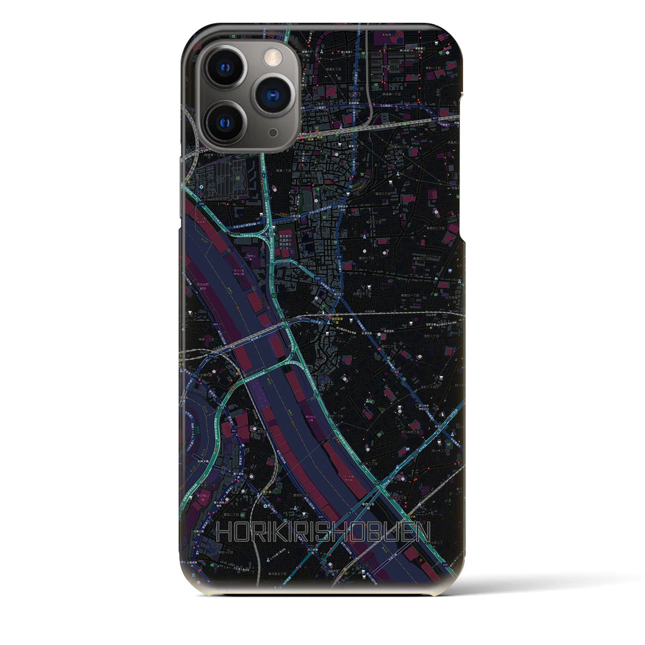 【堀切菖蒲園(東京都)】地図柄iPhoneケース(バックカバータイプ)
