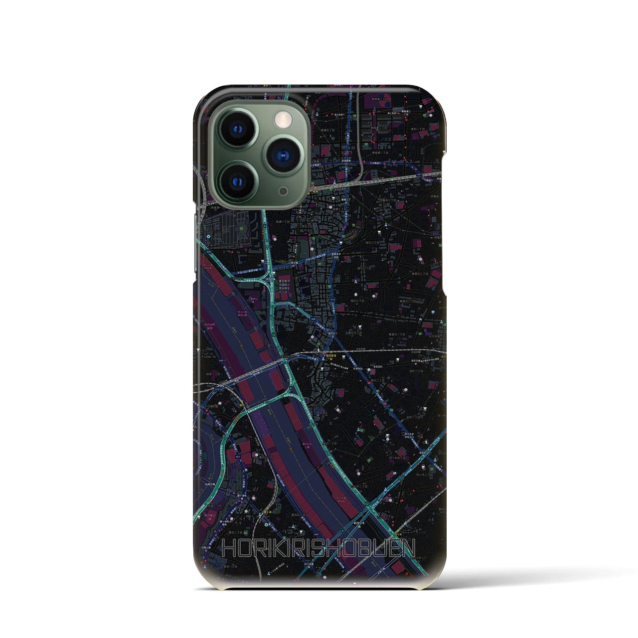 【堀切菖蒲園(東京都)】地図柄iPhoneケース(バックカバータイプ)