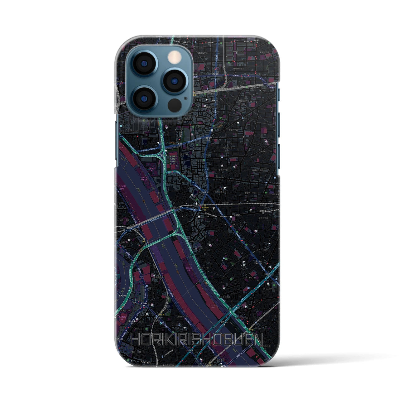 【堀切菖蒲園(東京都)】地図柄iPhoneケース(バックカバータイプ)