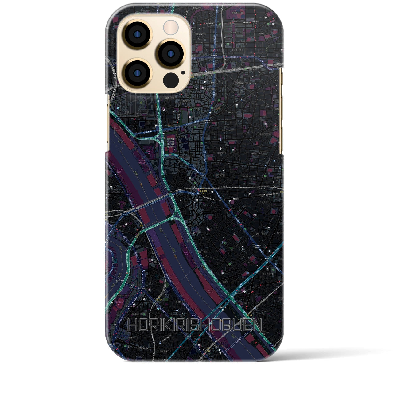 【堀切菖蒲園(東京都)】地図柄iPhoneケース(バックカバータイプ)