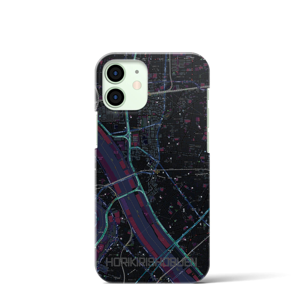 【堀切菖蒲園(東京都)】地図柄iPhoneケース(バックカバータイプ)