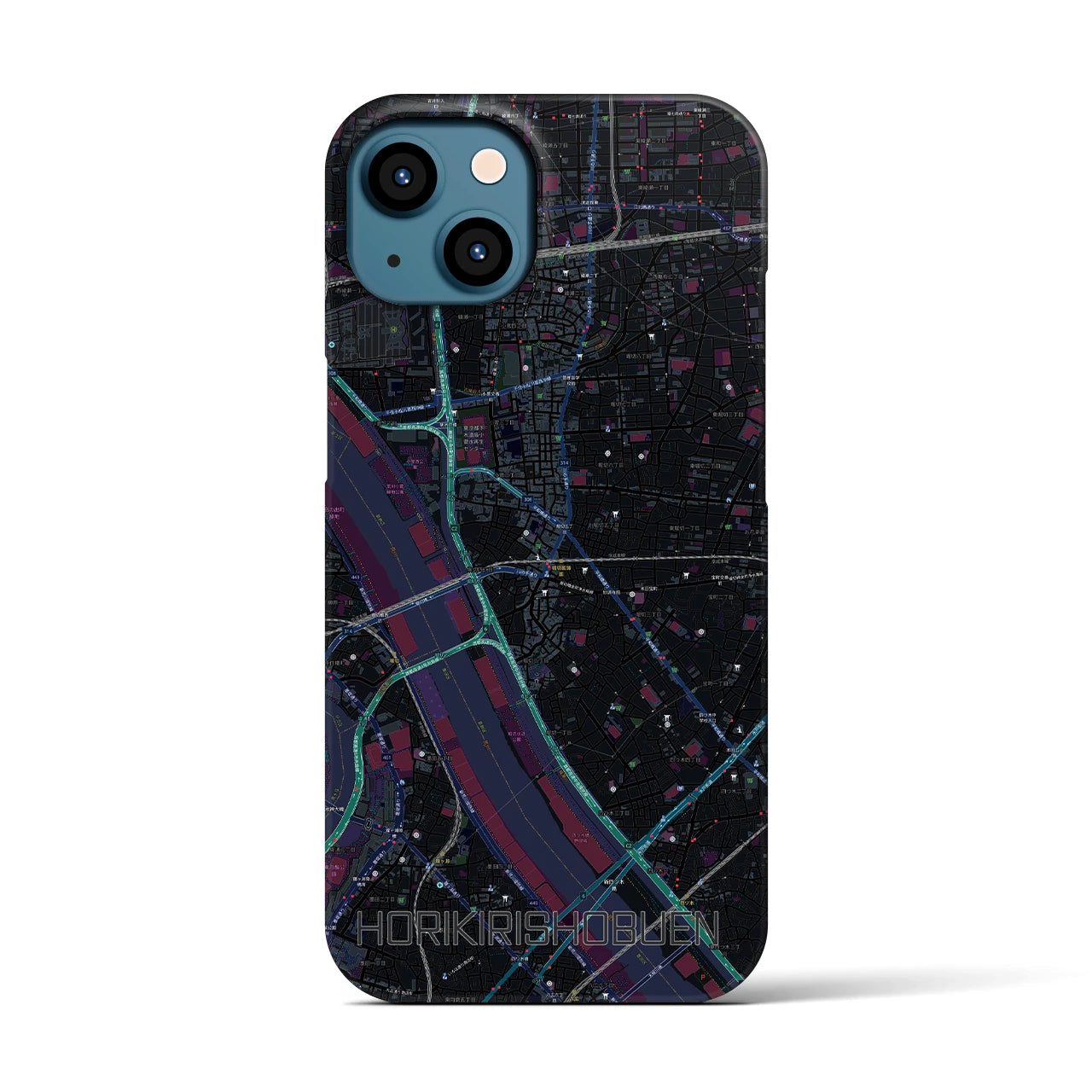 【堀切菖蒲園(東京都)】地図柄iPhoneケース(バックカバータイプ)