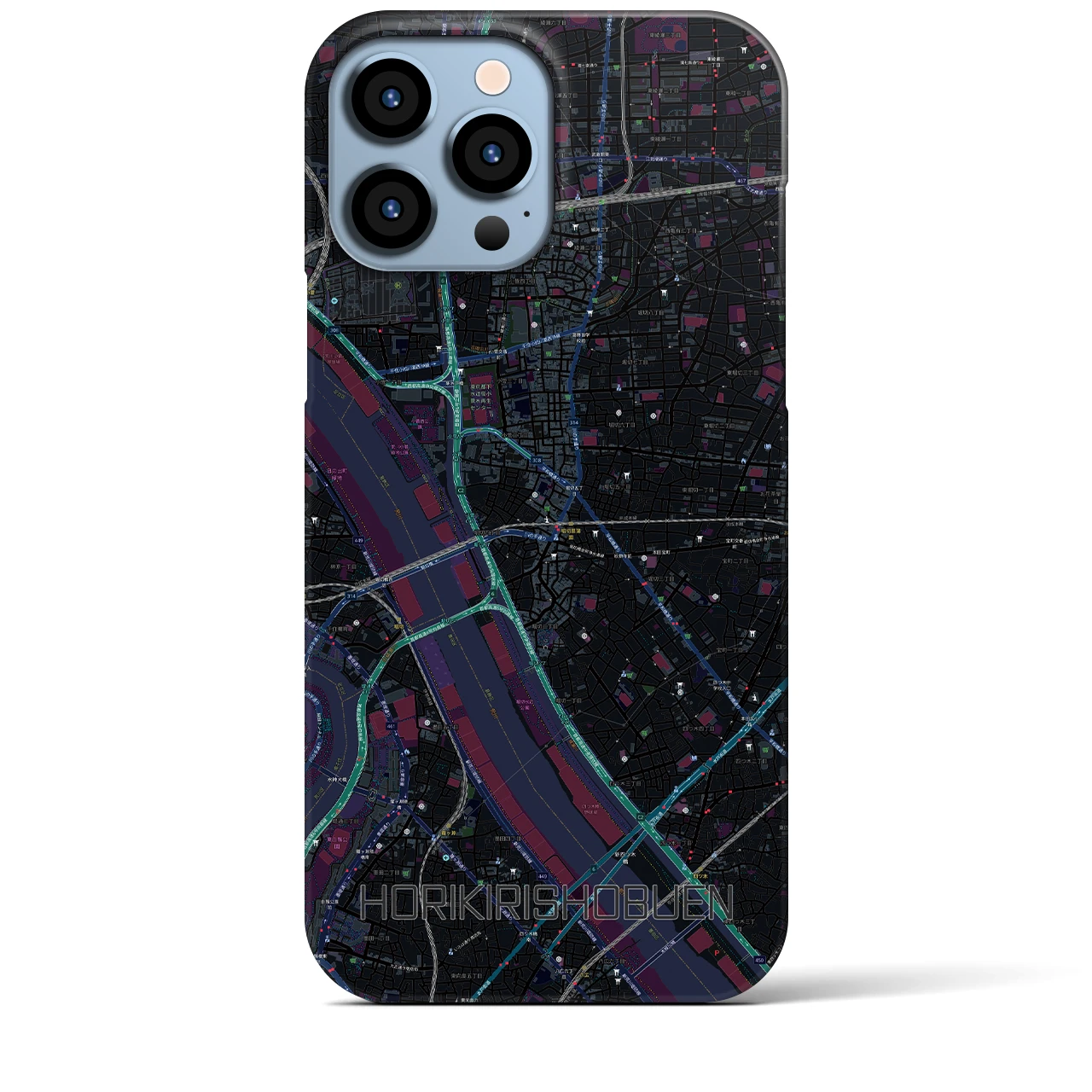 【堀切菖蒲園(東京都)】地図柄iPhoneケース(バックカバータイプ)