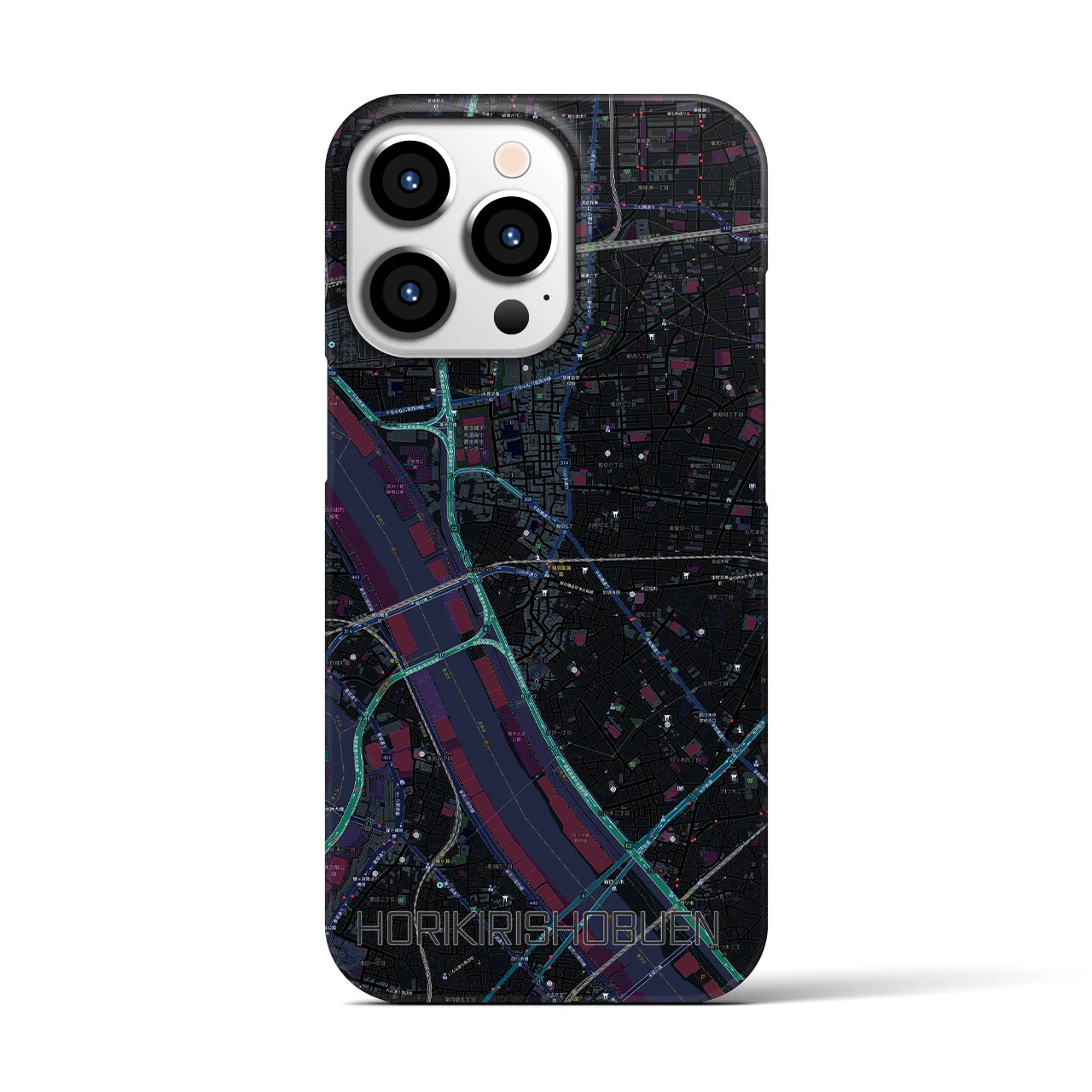 【堀切菖蒲園(東京都)】地図柄iPhoneケース(バックカバータイプ)