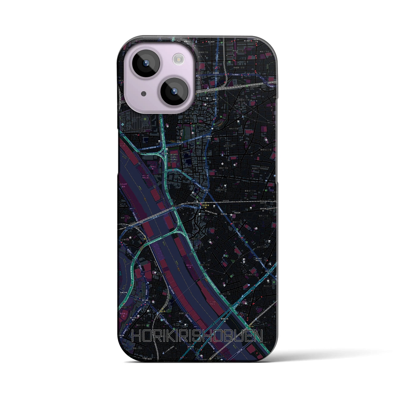 【堀切菖蒲園(東京都)】地図柄iPhoneケース(バックカバータイプ)