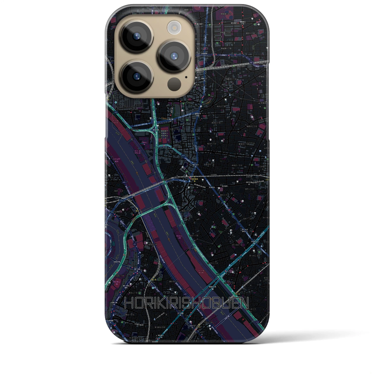 【堀切菖蒲園(東京都)】地図柄iPhoneケース(バックカバータイプ)