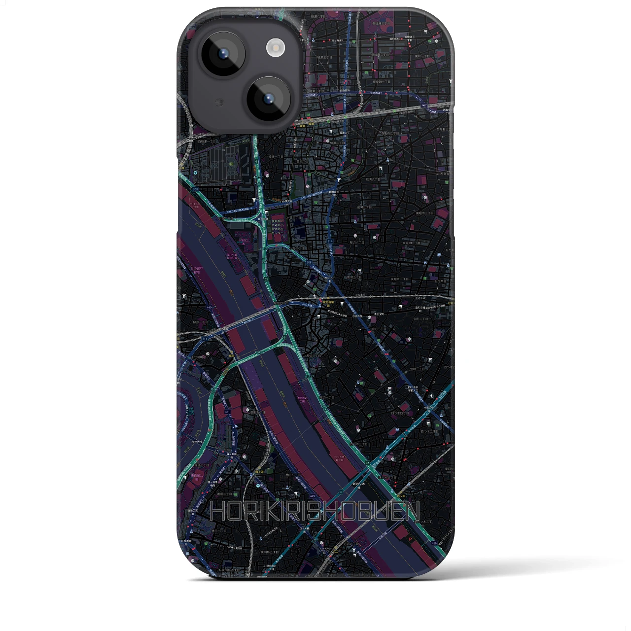 【堀切菖蒲園(東京都)】地図柄iPhoneケース(バックカバータイプ)