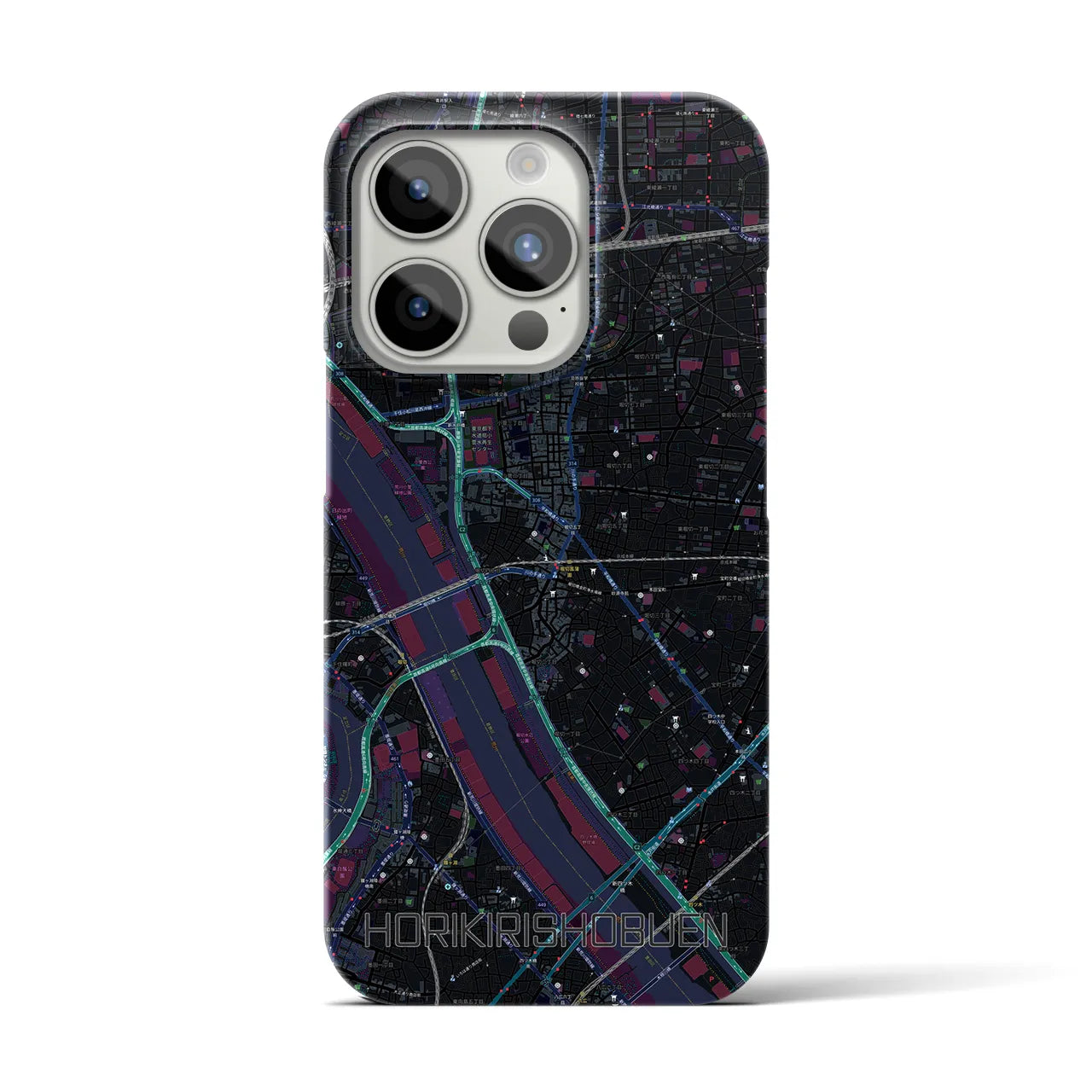 【堀切菖蒲園(東京都)】地図柄iPhoneケース(バックカバータイプ)