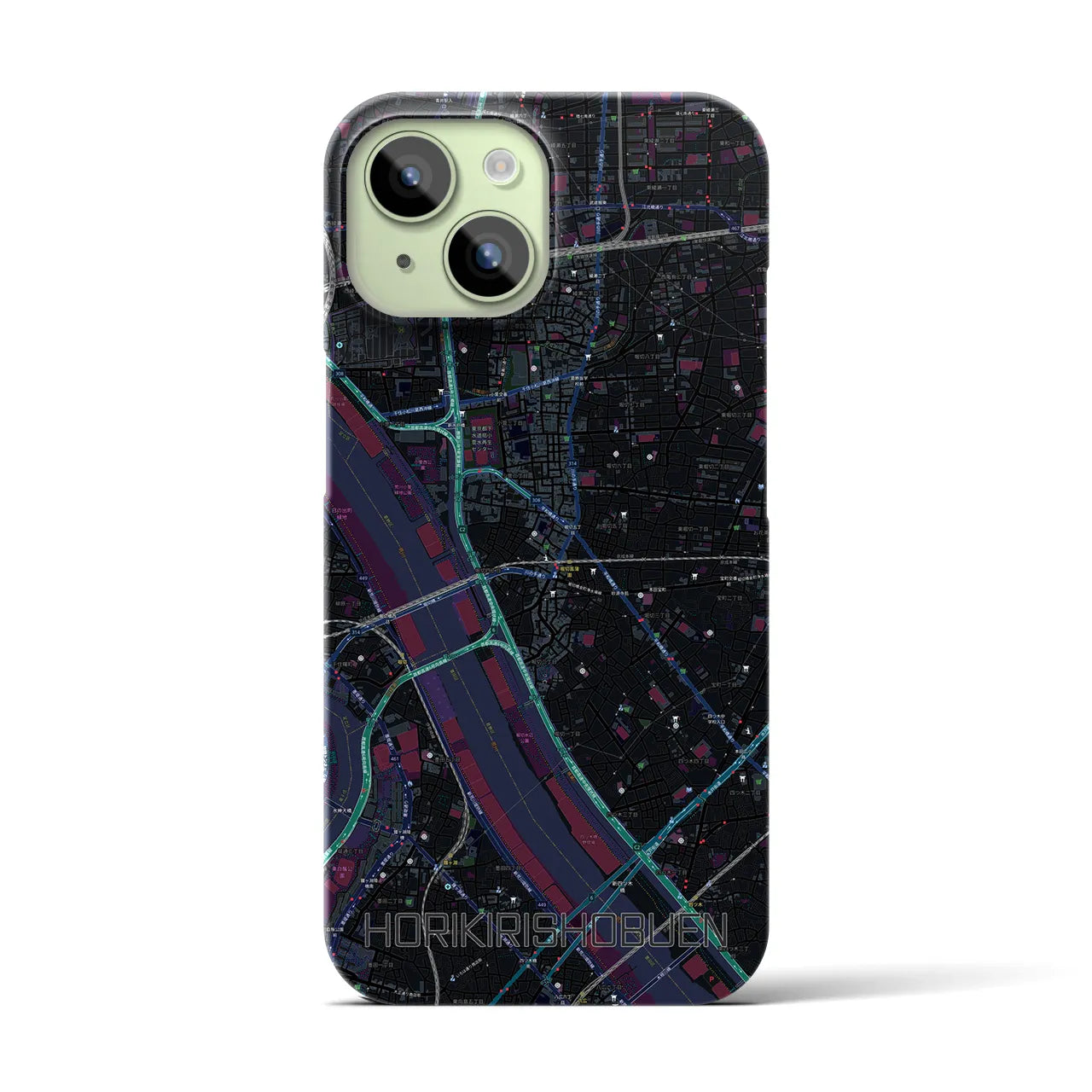 【堀切菖蒲園(東京都)】地図柄iPhoneケース(バックカバータイプ)