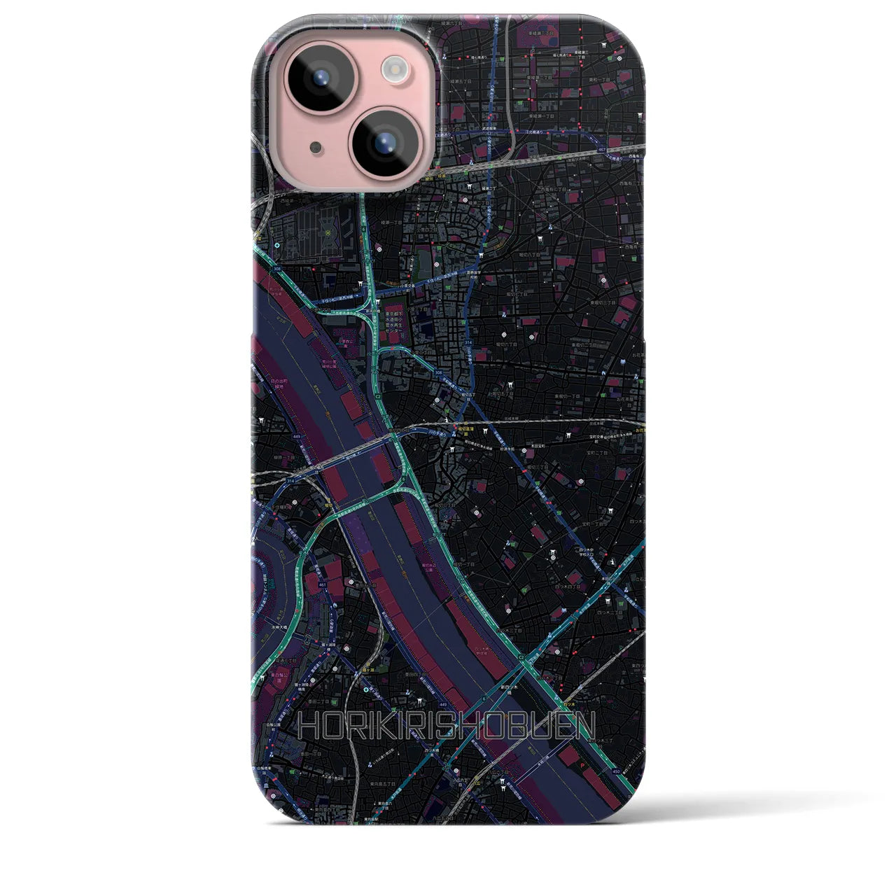 【堀切菖蒲園(東京都)】地図柄iPhoneケース(バックカバータイプ)