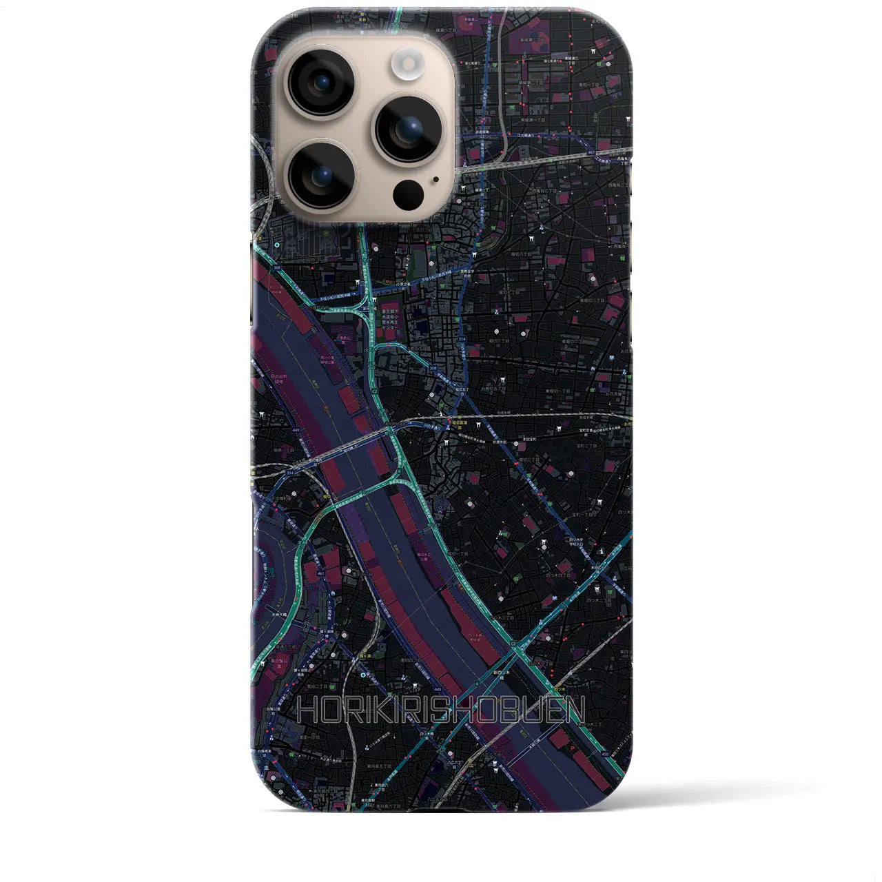 【堀切菖蒲園(東京都)】地図柄iPhoneケース(バックカバータイプ)
