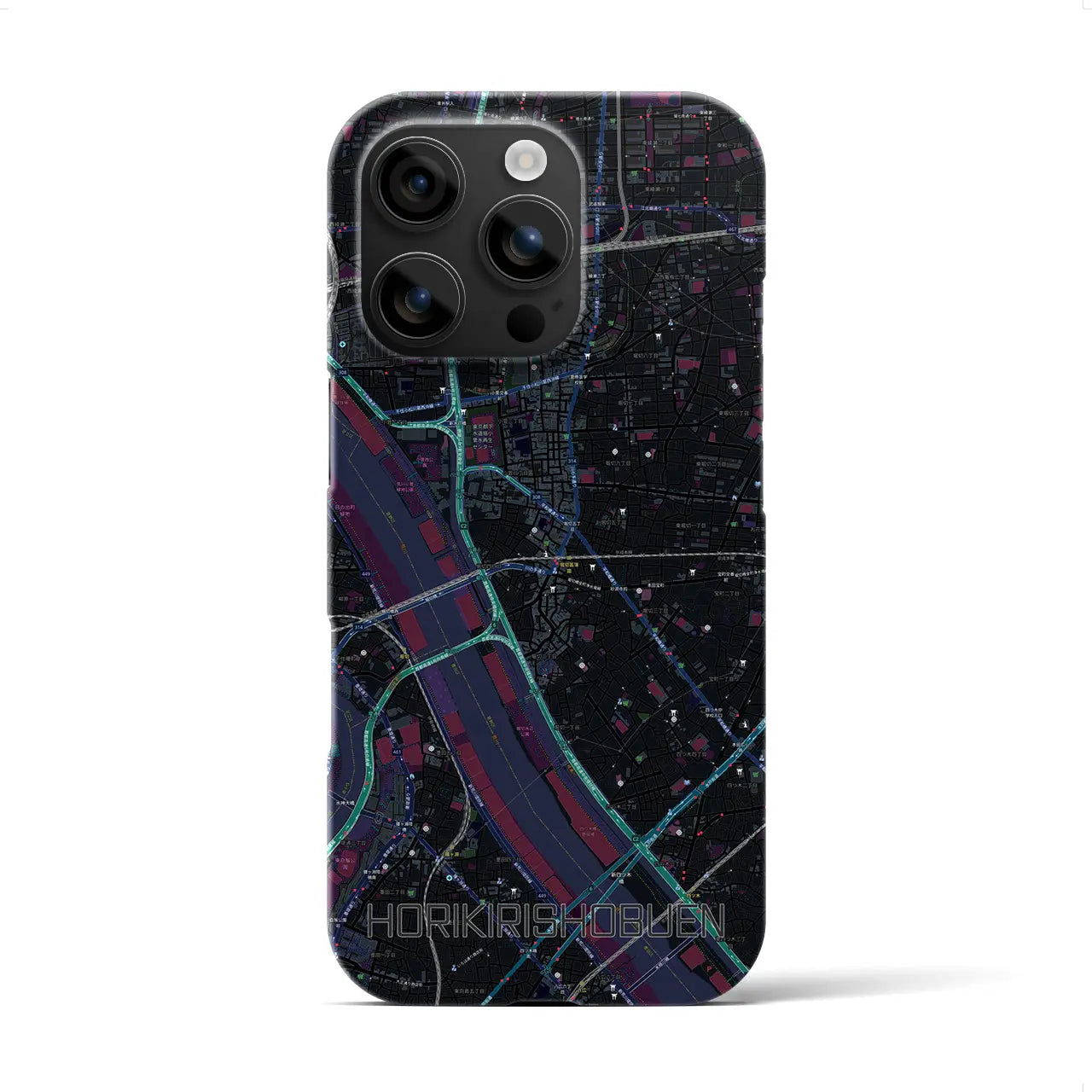 【堀切菖蒲園(東京都)】地図柄iPhoneケース(バックカバータイプ)