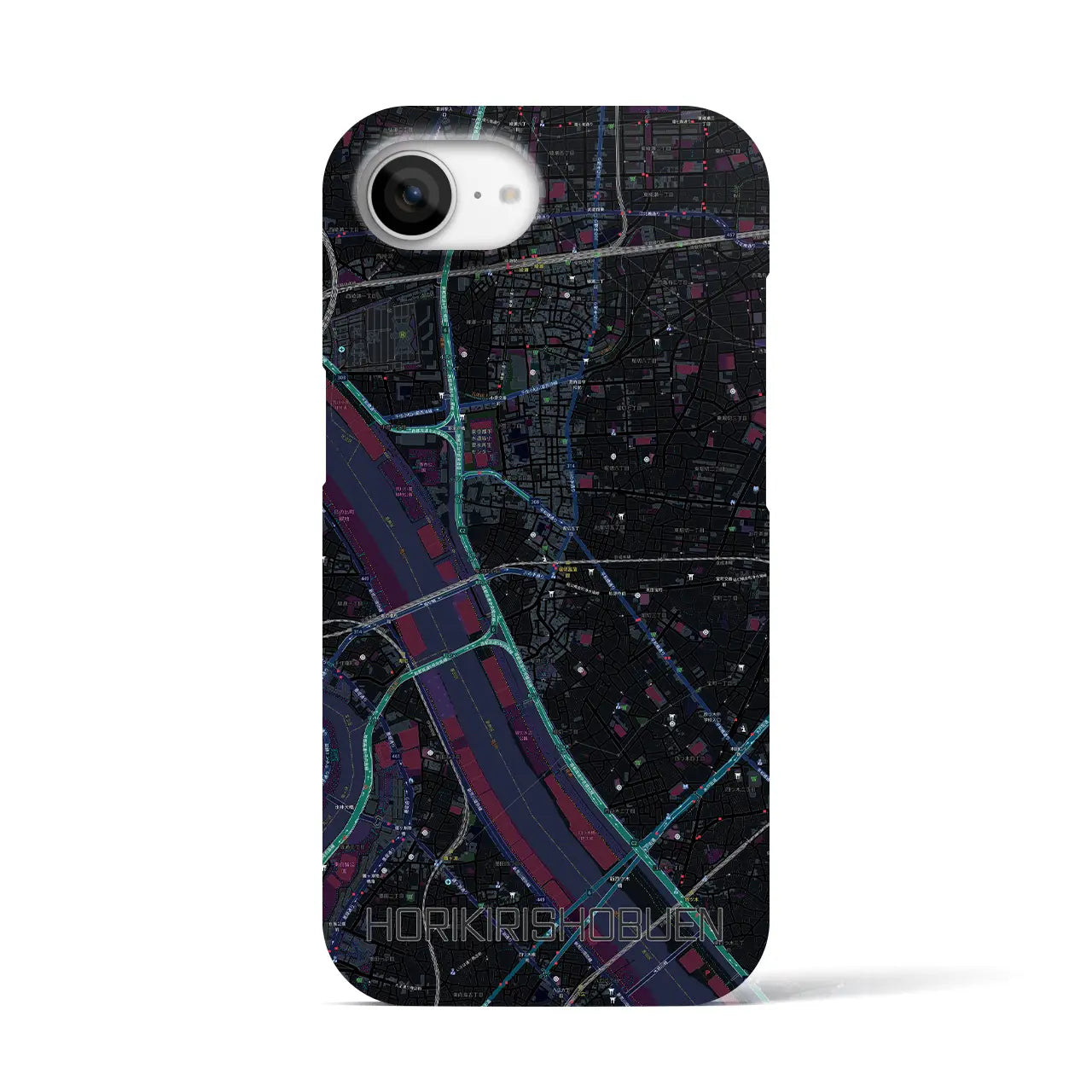 【堀切菖蒲園(東京都)】地図柄iPhoneケース(バックカバータイプ)