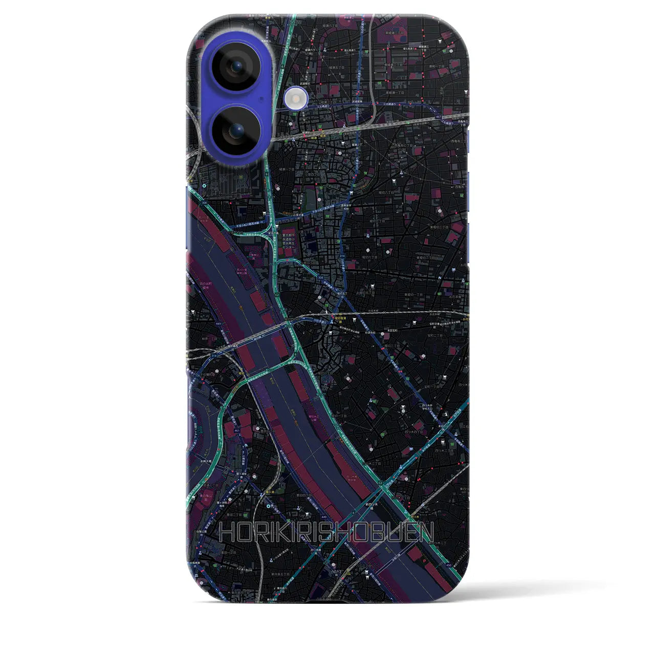 【堀切菖蒲園(東京都)】地図柄iPhoneケース(バックカバータイプ)