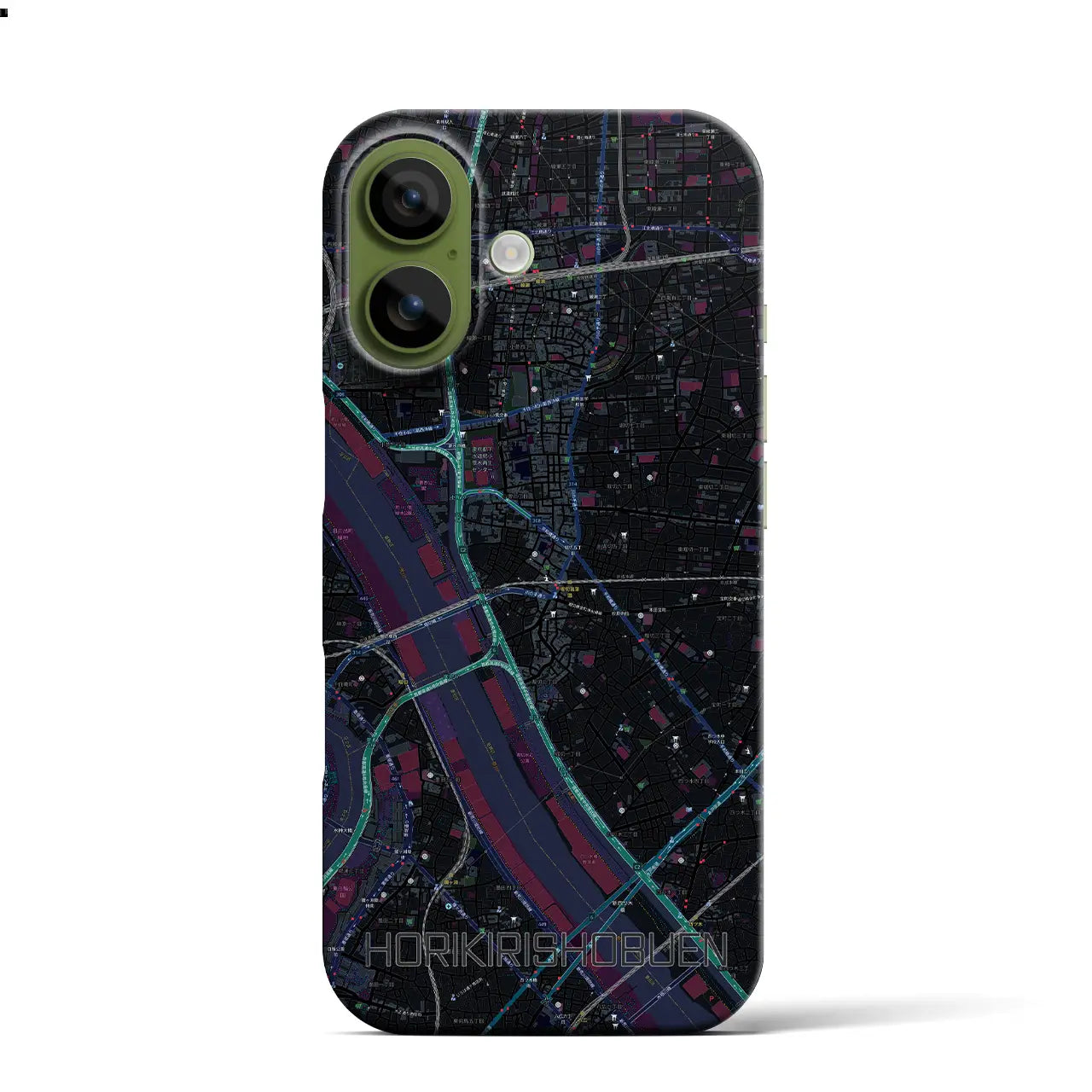 【堀切菖蒲園(東京都)】地図柄iPhoneケース(バックカバータイプ)