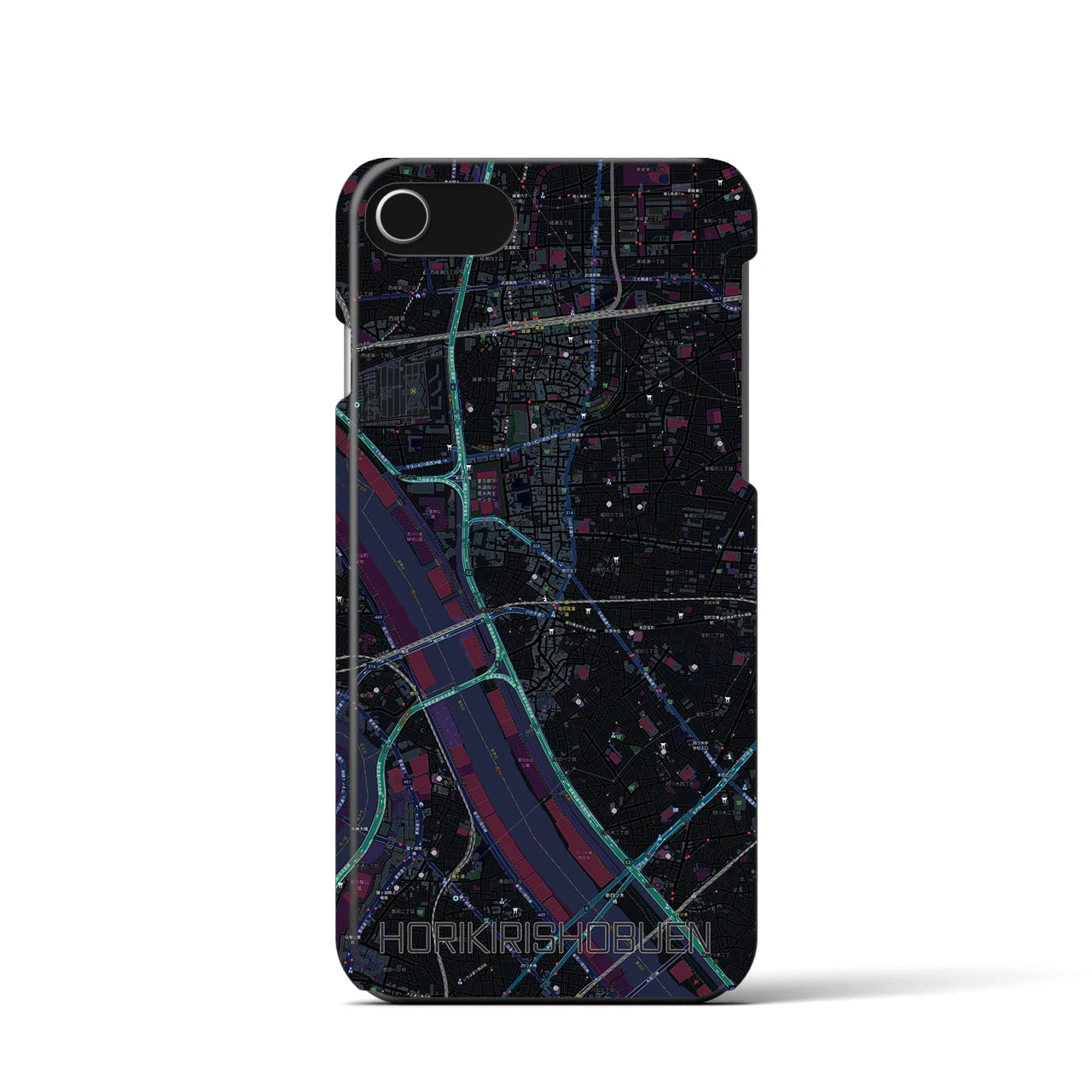 【堀切菖蒲園(東京都)】地図柄iPhoneケース(バックカバータイプ)