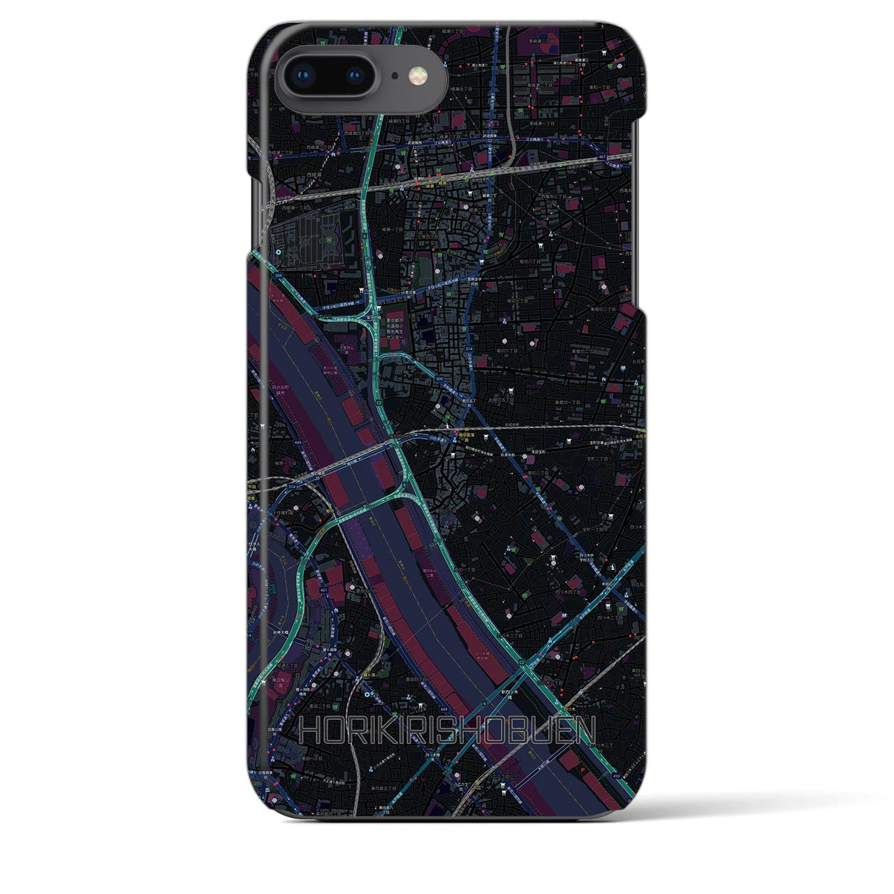 【堀切菖蒲園(東京都)】地図柄iPhoneケース(バックカバータイプ)