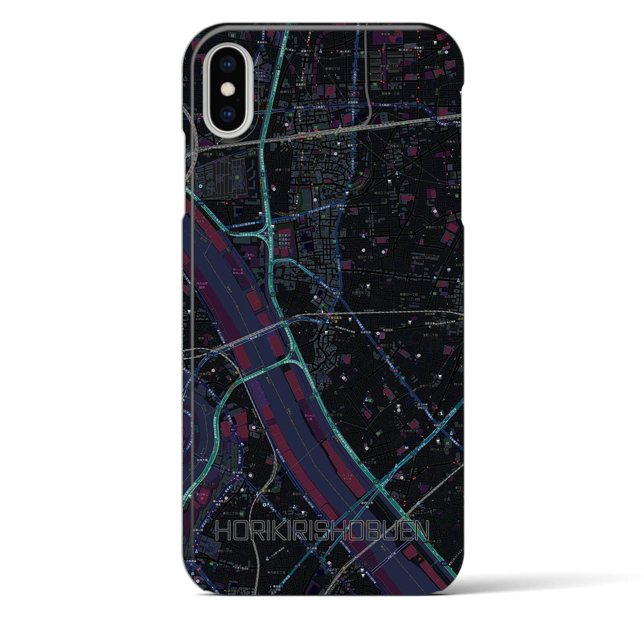 【堀切菖蒲園(東京都)】地図柄iPhoneケース(バックカバータイプ)