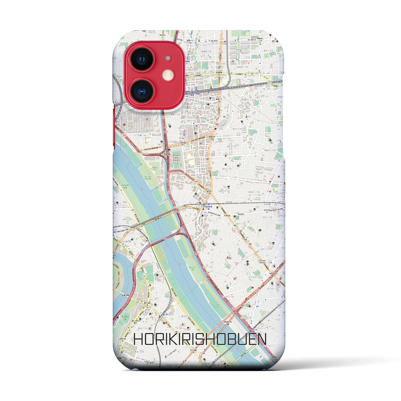 【堀切菖蒲園(東京都)】地図柄iPhoneケース(バックカバータイプ)