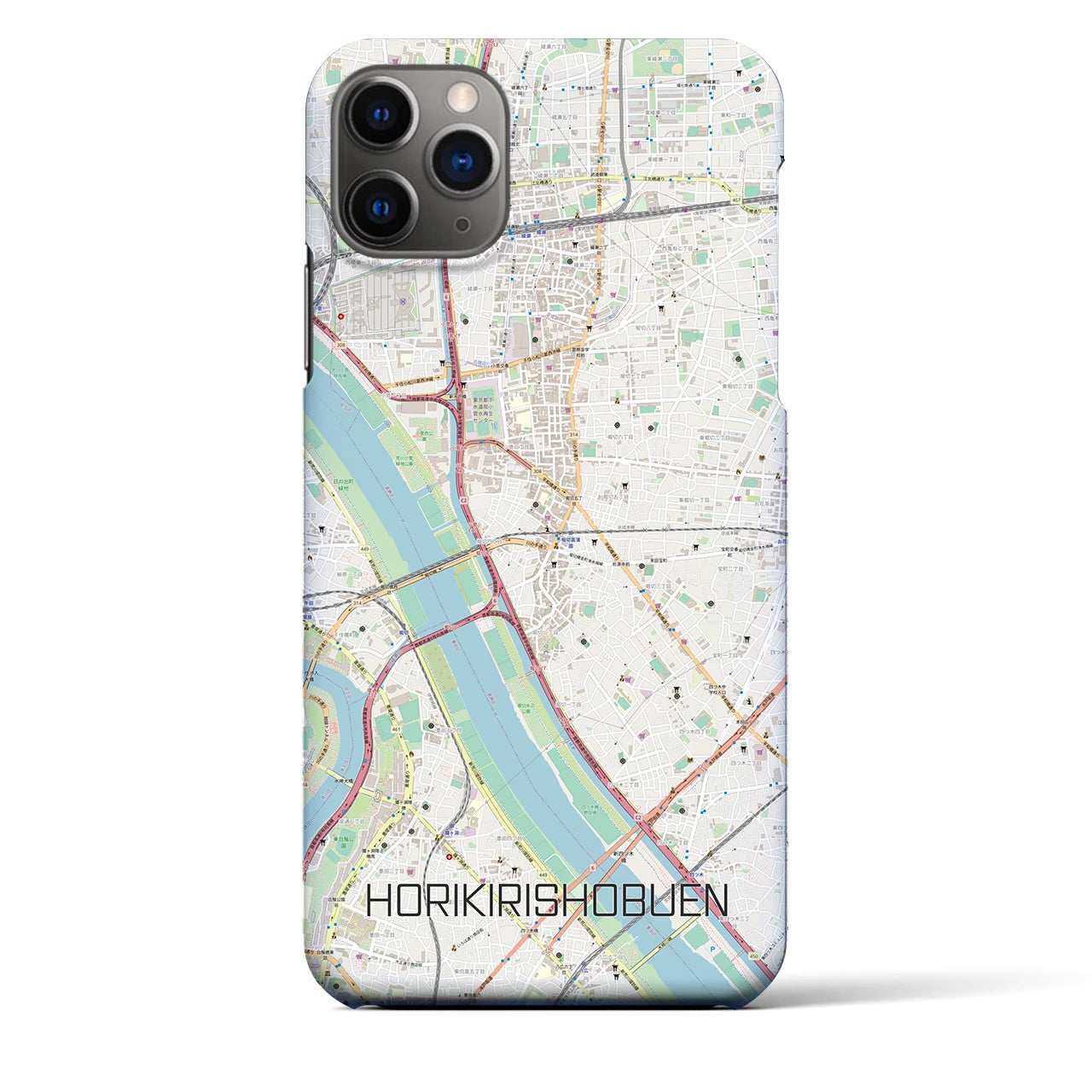 【堀切菖蒲園(東京都)】地図柄iPhoneケース(バックカバータイプ)