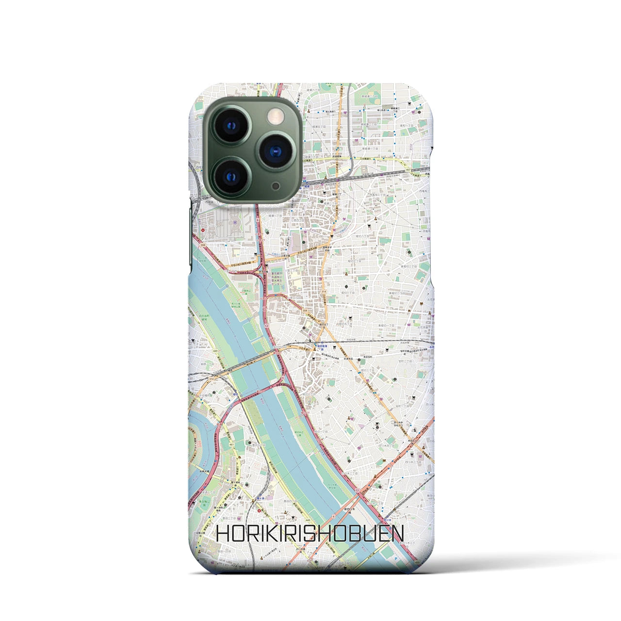 【堀切菖蒲園(東京都)】地図柄iPhoneケース(バックカバータイプ)