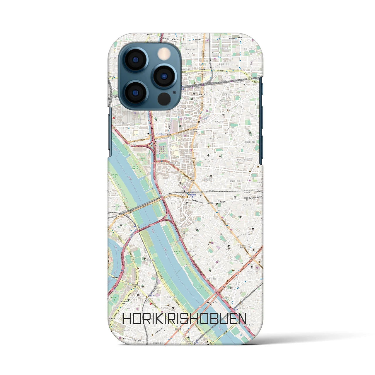 【堀切菖蒲園(東京都)】地図柄iPhoneケース(バックカバータイプ)