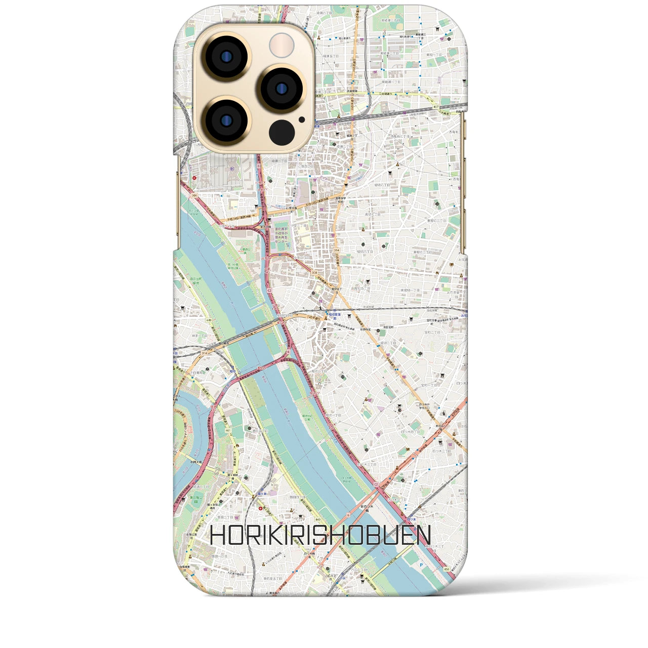 【堀切菖蒲園(東京都)】地図柄iPhoneケース(バックカバータイプ)