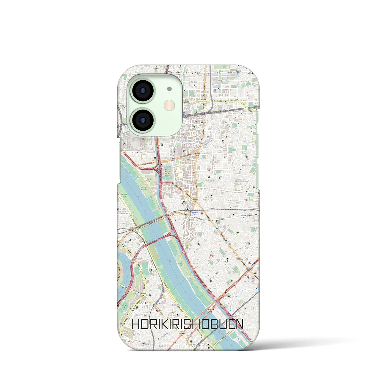 【堀切菖蒲園(東京都)】地図柄iPhoneケース(バックカバータイプ)