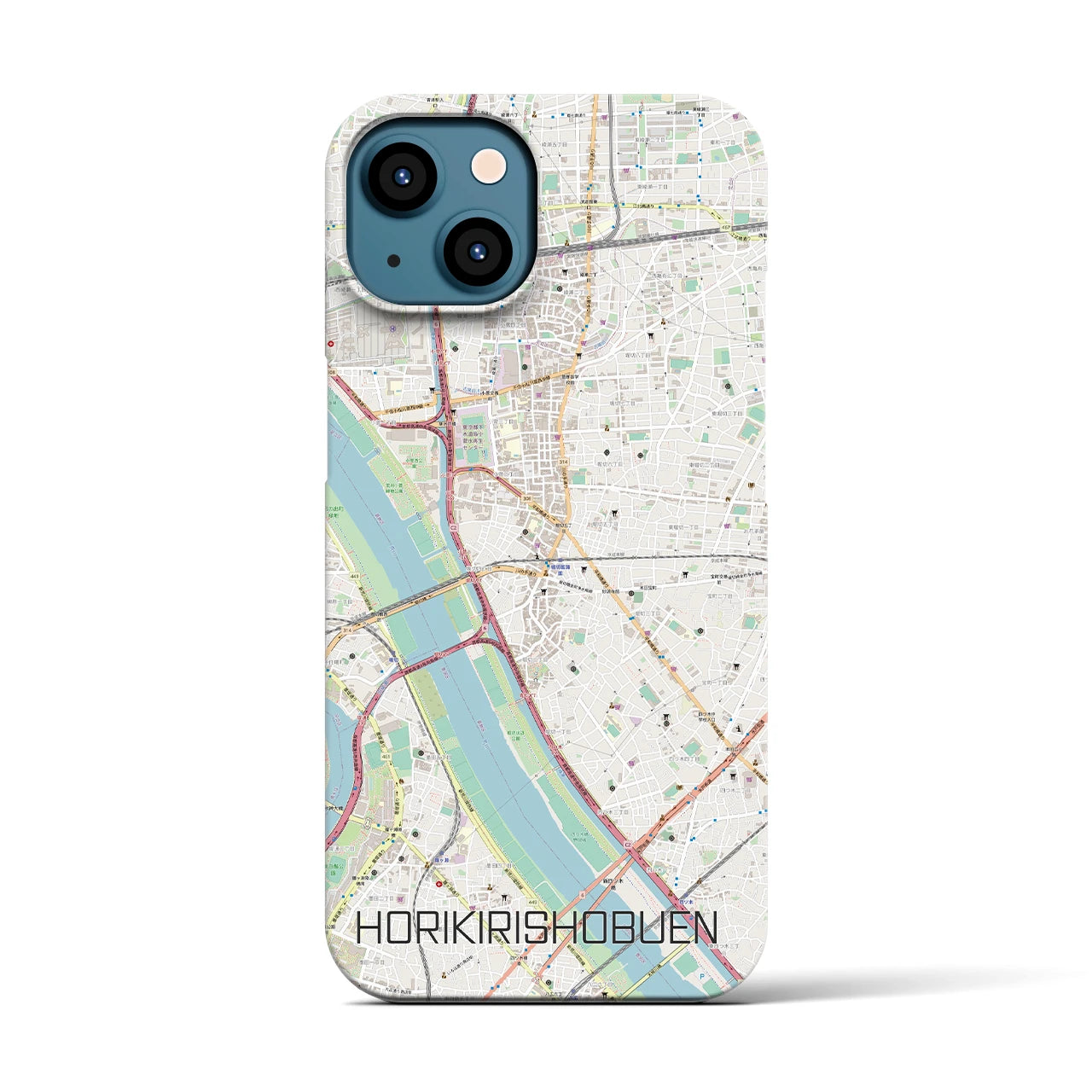 【堀切菖蒲園(東京都)】地図柄iPhoneケース(バックカバータイプ)