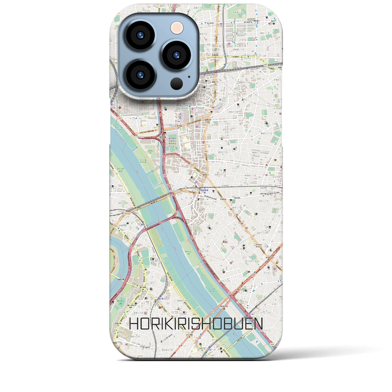 【堀切菖蒲園(東京都)】地図柄iPhoneケース(バックカバータイプ)
