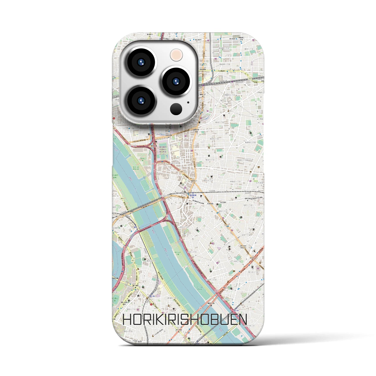 【堀切菖蒲園(東京都)】地図柄iPhoneケース(バックカバータイプ)