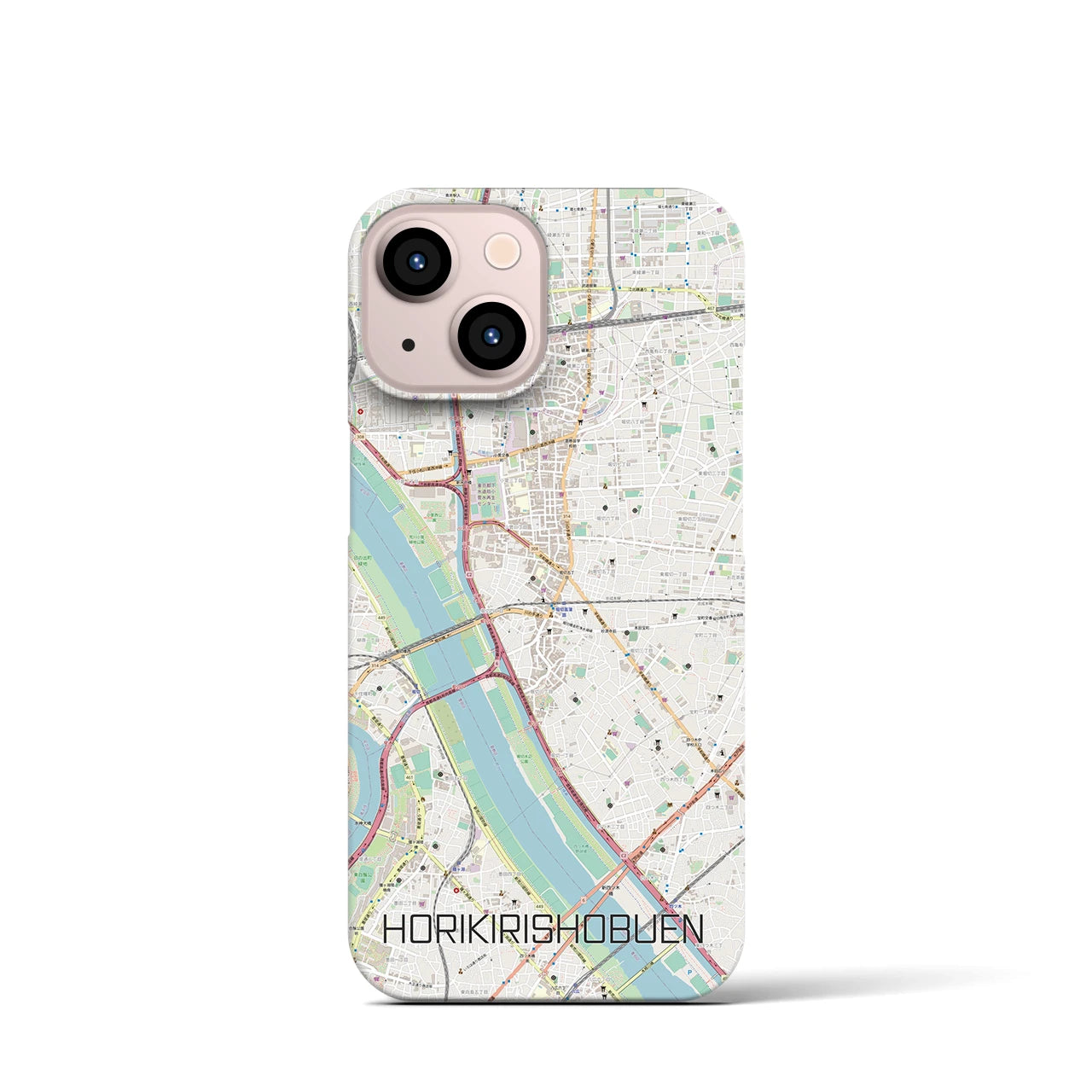 【堀切菖蒲園(東京都)】地図柄iPhoneケース(バックカバータイプ)