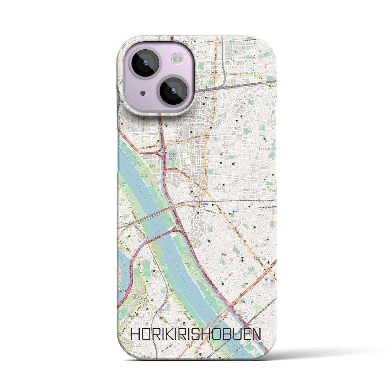 【堀切菖蒲園(東京都)】地図柄iPhoneケース(バックカバータイプ)