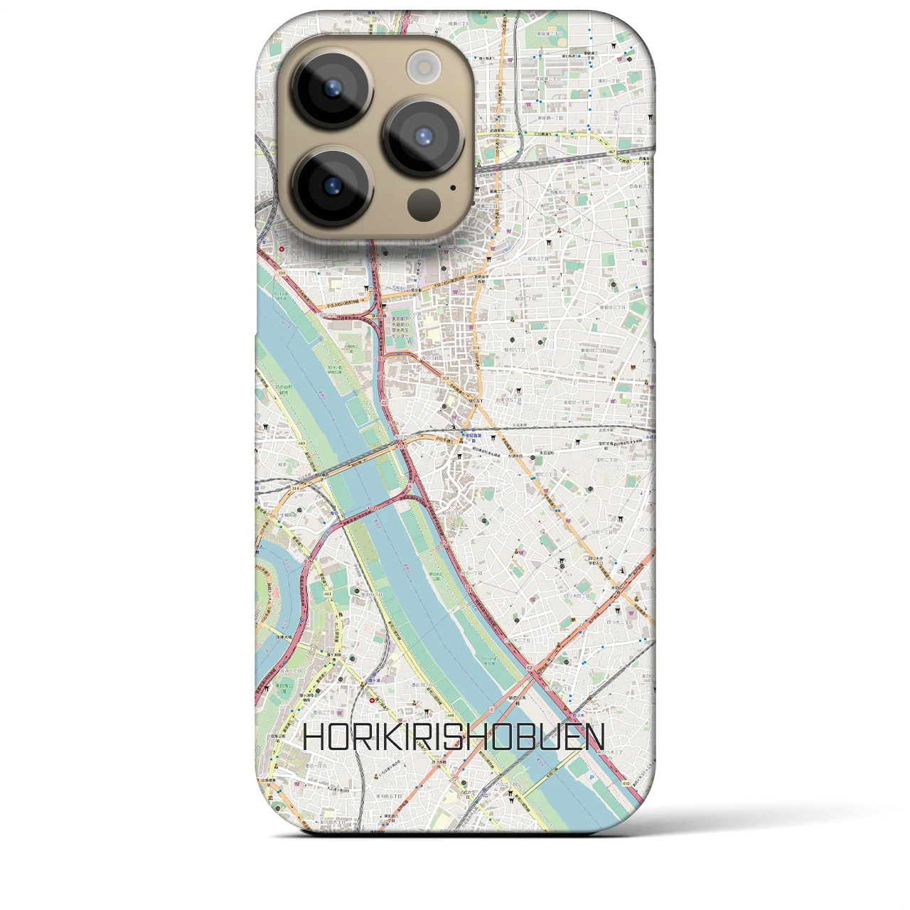 【堀切菖蒲園(東京都)】地図柄iPhoneケース(バックカバータイプ)