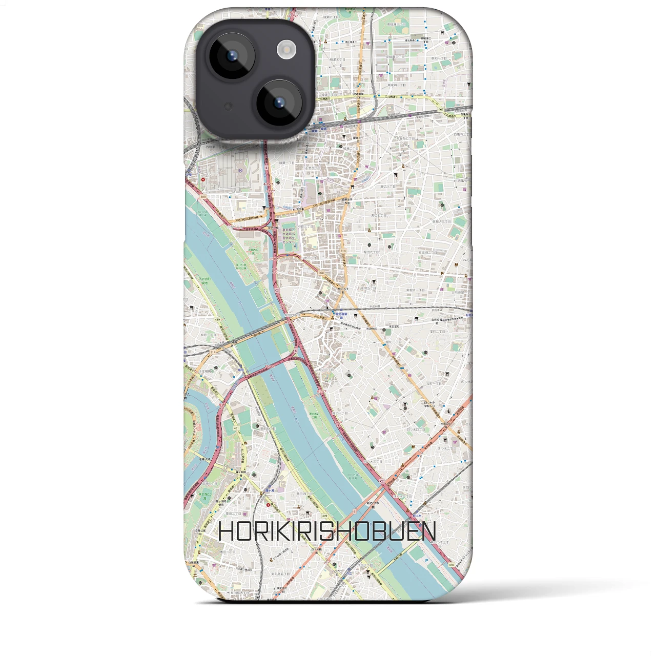 【堀切菖蒲園(東京都)】地図柄iPhoneケース(バックカバータイプ)