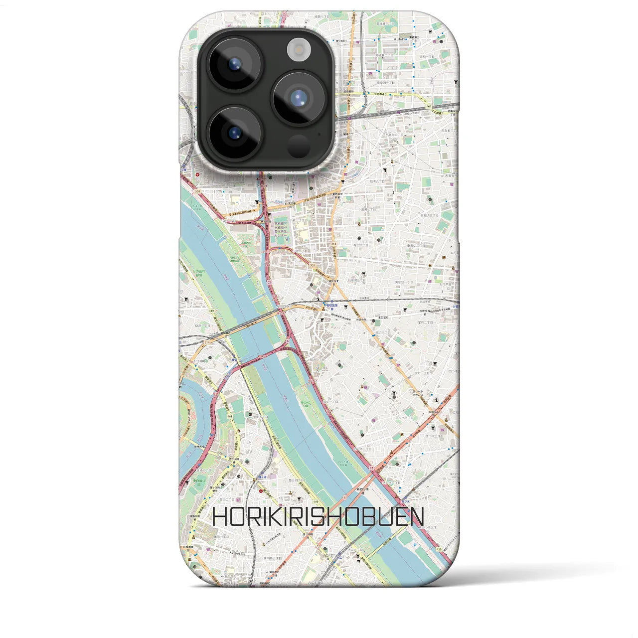【堀切菖蒲園(東京都)】地図柄iPhoneケース(バックカバータイプ)